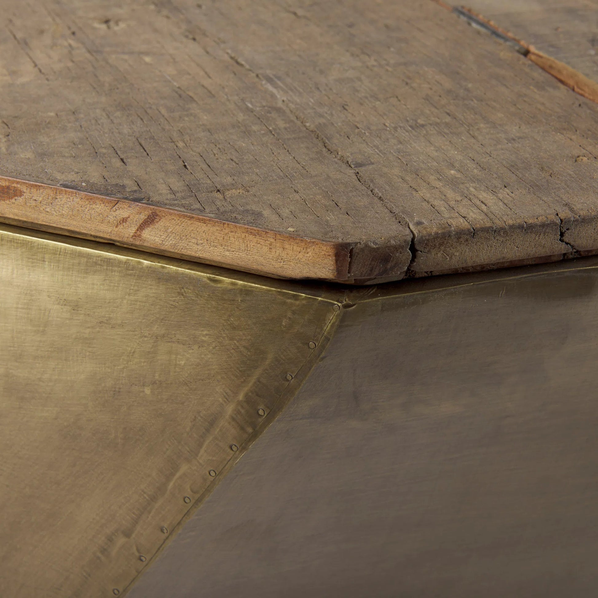 Esagono Coffee Table by Mercana in brass. Made from unique in a modern style.