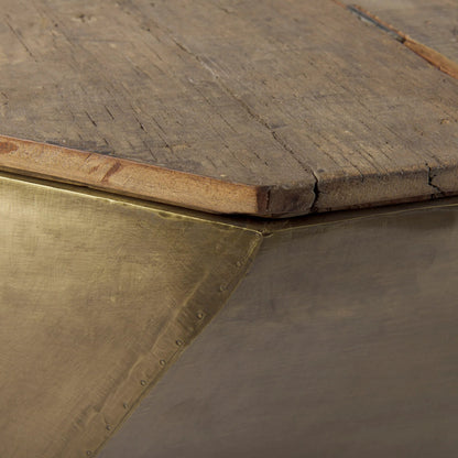 Esagono Coffee Table by Mercana in brass. Made from unique in a modern style.
