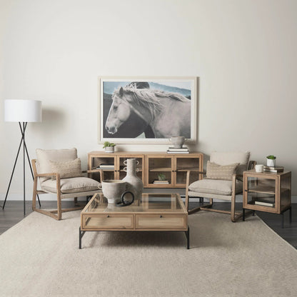Arelius End Table by Mercana. Made from solid wood in a transitional style.