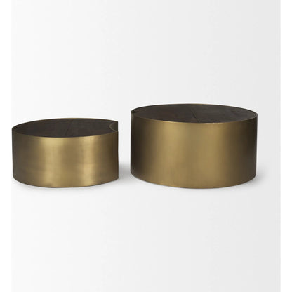 Eclipse Coffee Table by Mercana in brass. Made from wood, metal in a eclectic & global style.