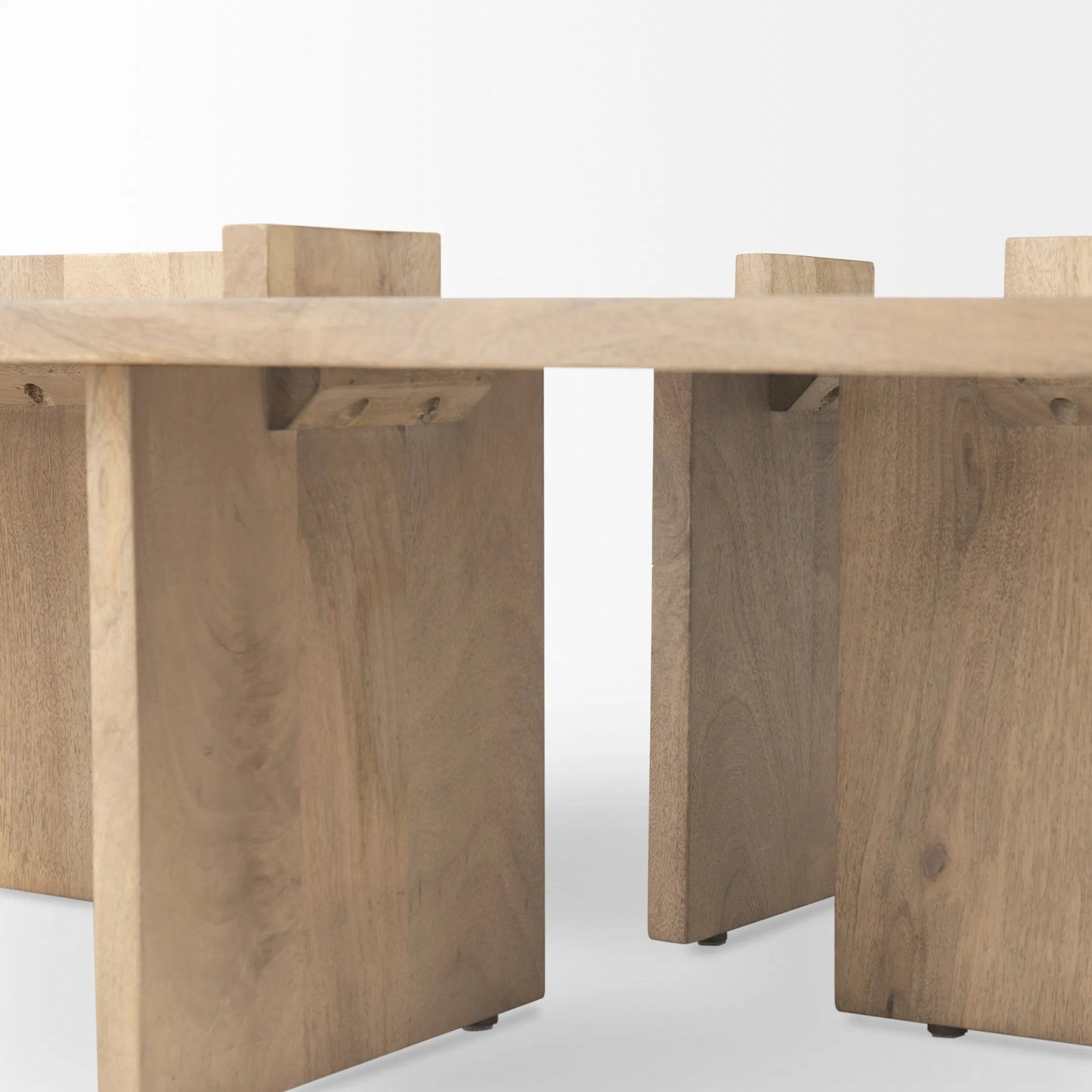 015 SI-2369439 | Closeup | Aida Rectangle Coffee Table by Mercana in brown. Made from solid wood in a transitional style.
