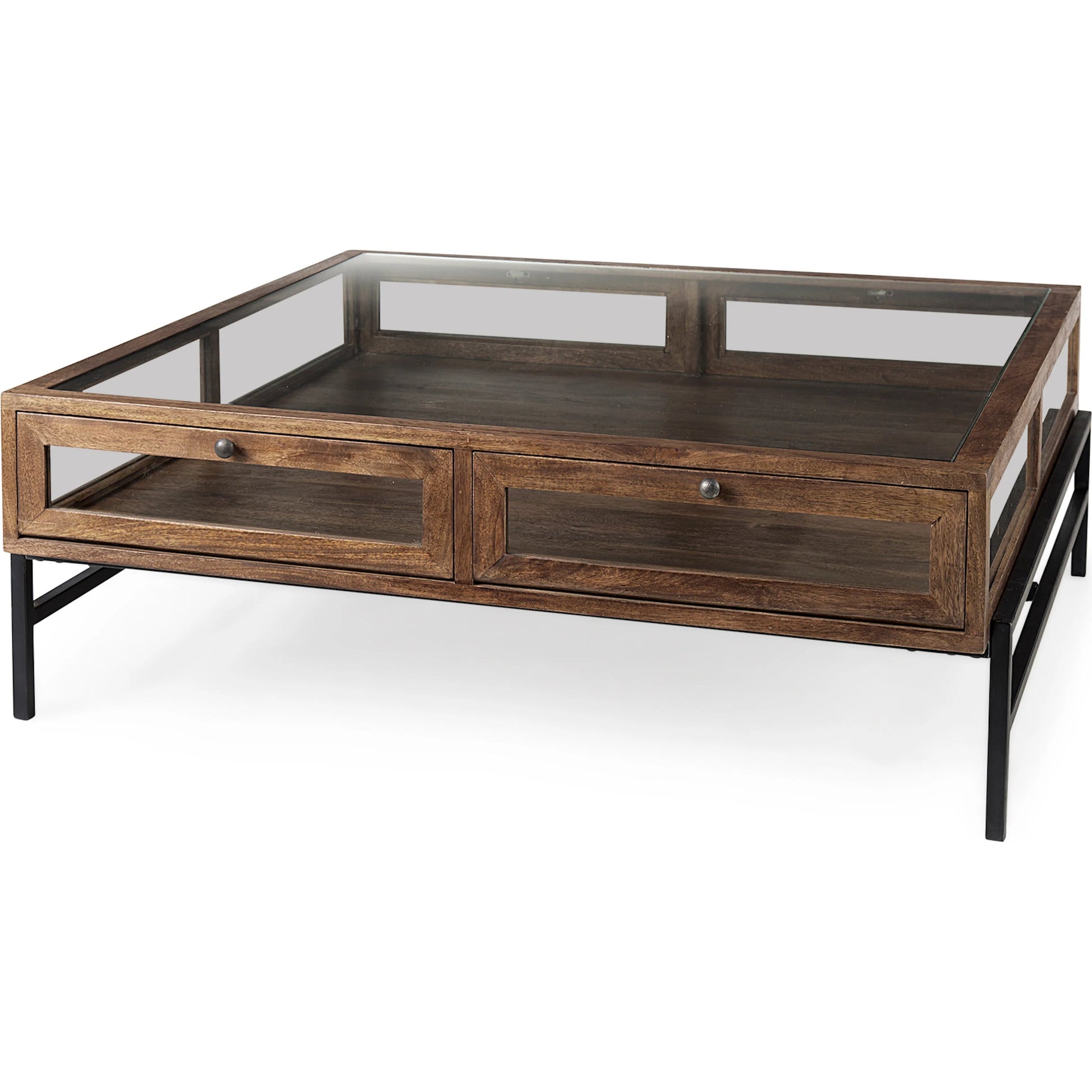Arelius Square Coffee Table by Mercana. Made from solid wood in a transitional style.