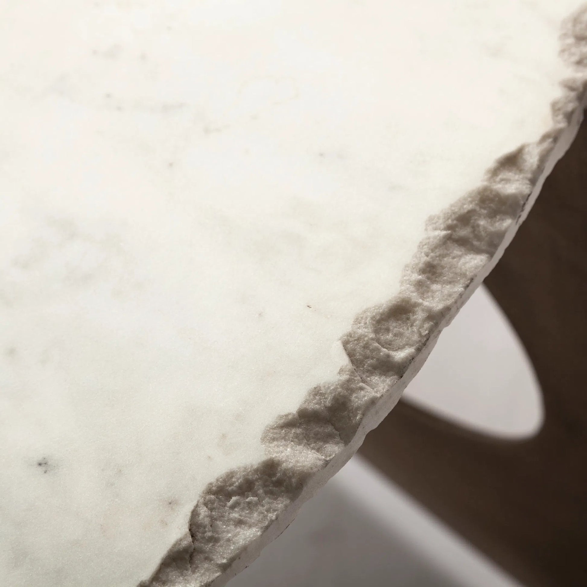 Reinhold Round Coffee Table by Mercana in white, antique gold. Made from marble, metal in a modern style.