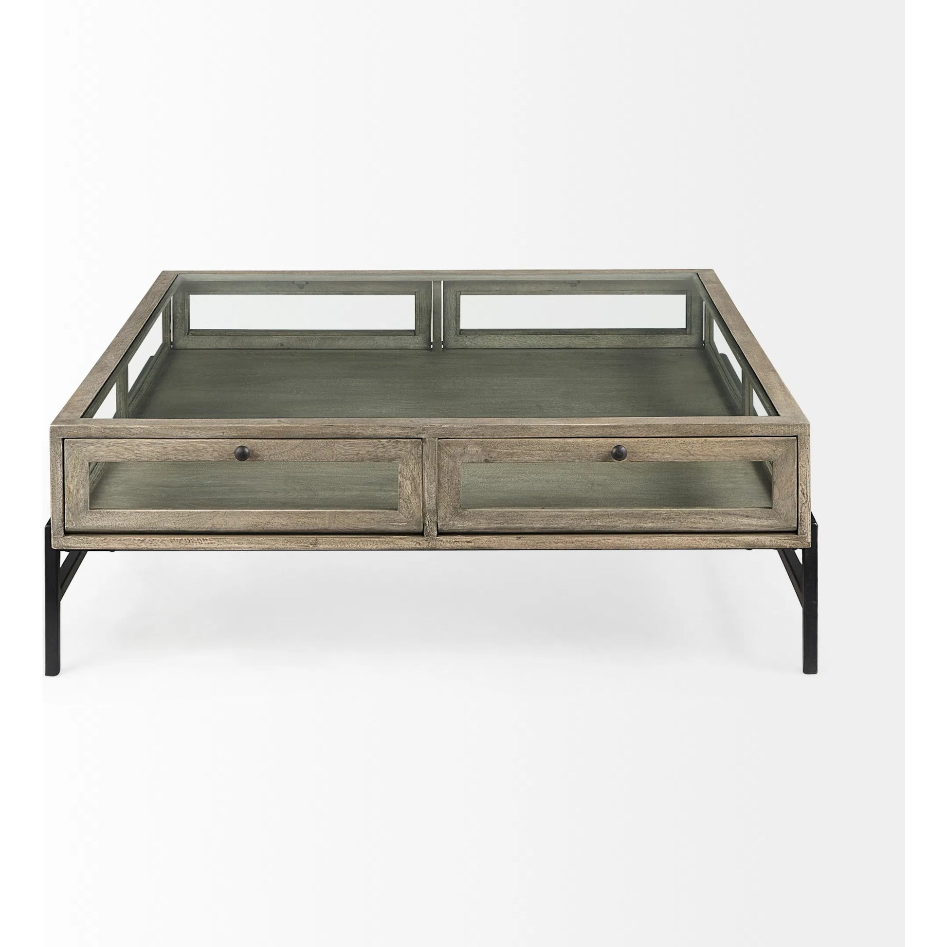 Arelius Square Coffee Table by Mercana. Made from solid wood in a transitional style.