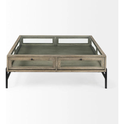 Arelius Square Coffee Table by Mercana. Made from solid wood in a transitional style.