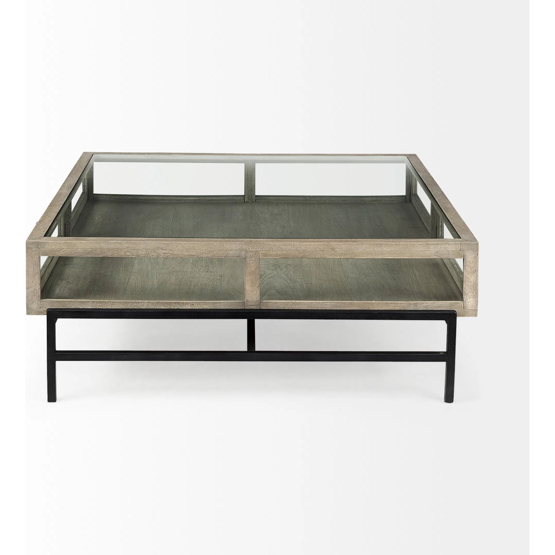 Arelius Square Coffee Table by Mercana. Made from solid wood in a transitional style.