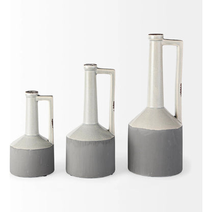 Burton Gray Jug Vase by Mercana in gray. Made from unique in a modern style.