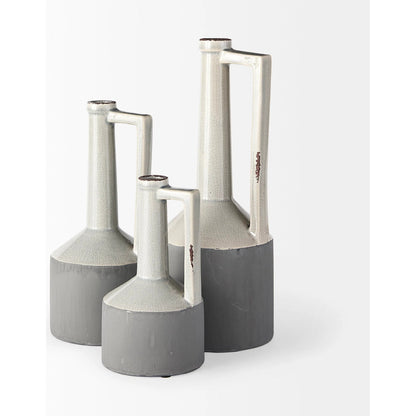 Burton Gray Jug Vase by Mercana in gray. Made from unique in a modern style.