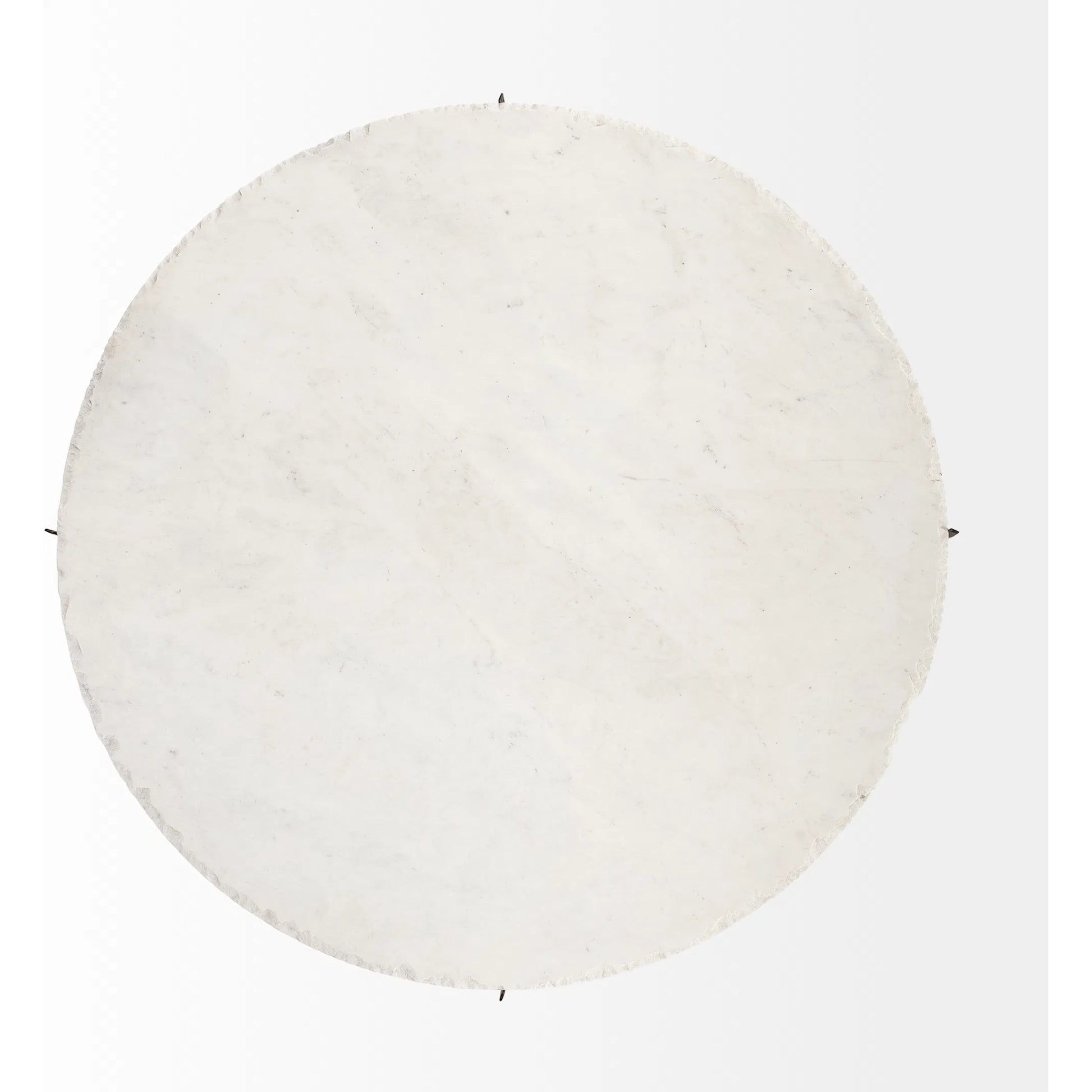 Reinhold Round Coffee Table by Mercana in white, antique gold. Made from marble, metal in a modern style.