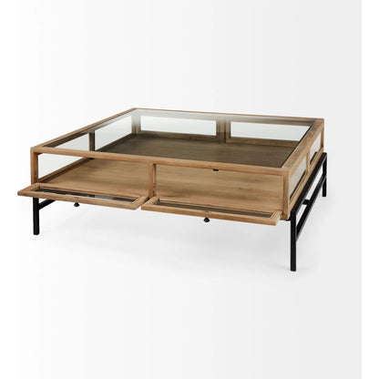 Arelius Square Coffee Table by Mercana. Made from solid wood in a transitional style.
