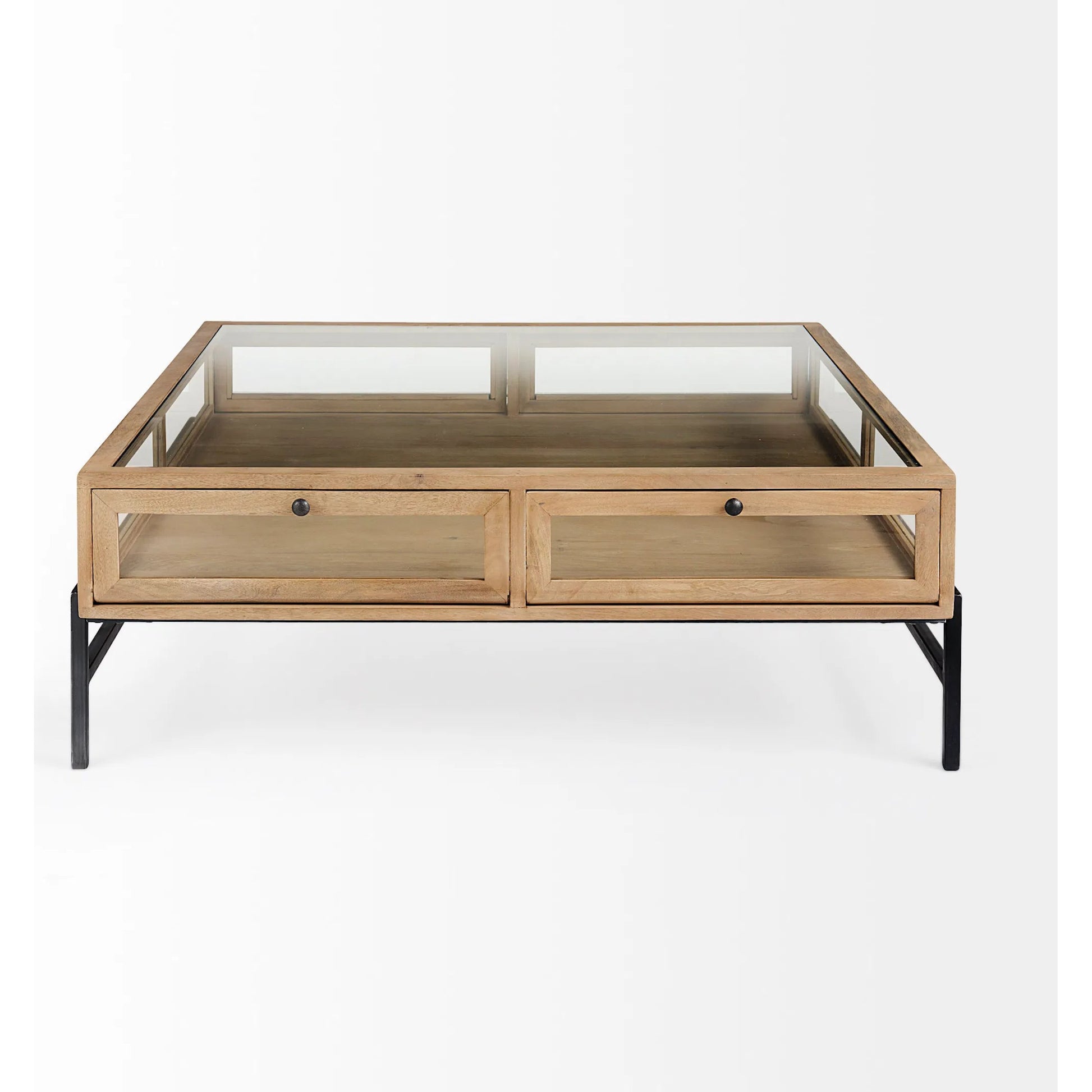 Arelius Square Coffee Table by Mercana. Made from solid wood in a transitional style.