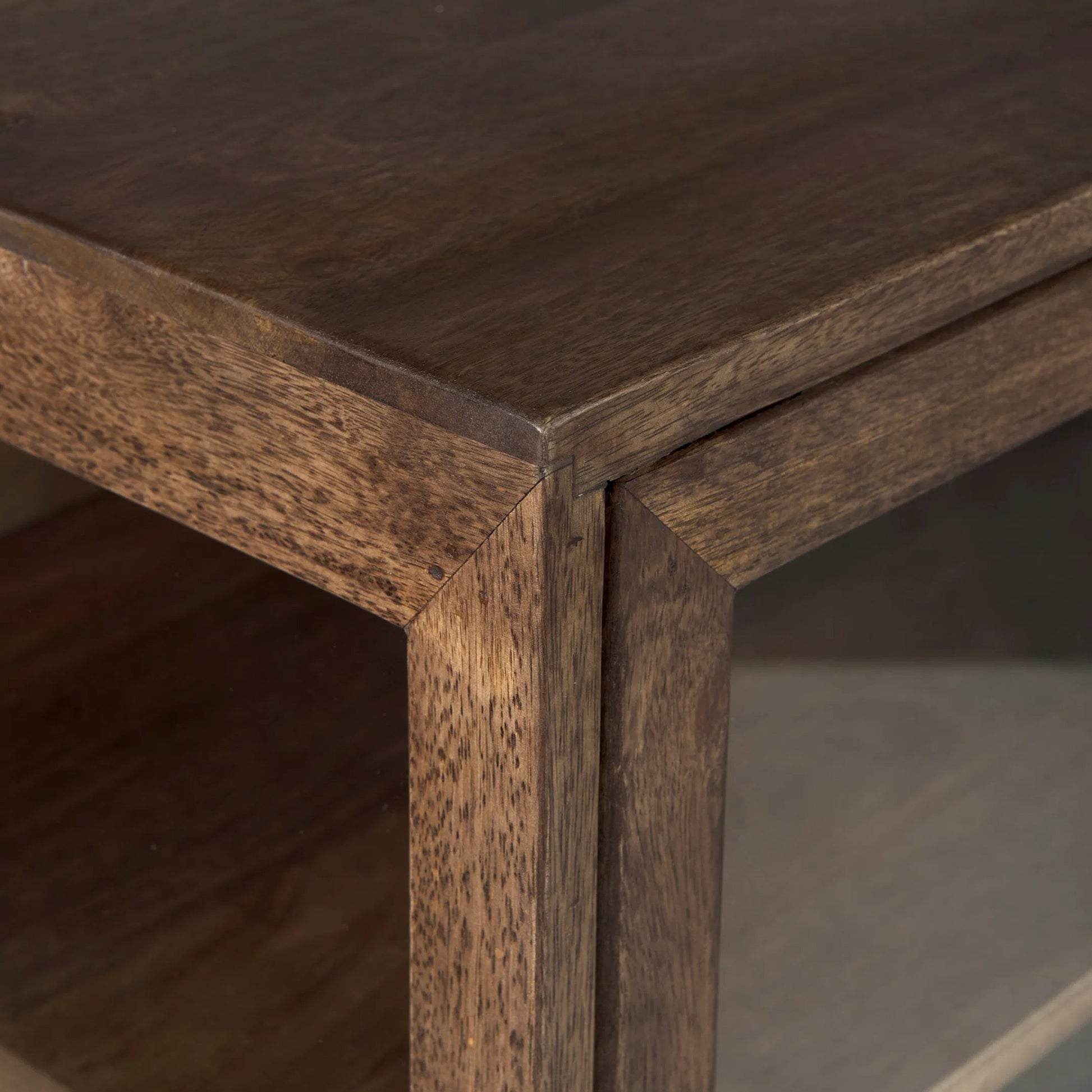 Arelius Accent Cabinet by Mercana. Made from glass, solid wood, steel in a modern style.