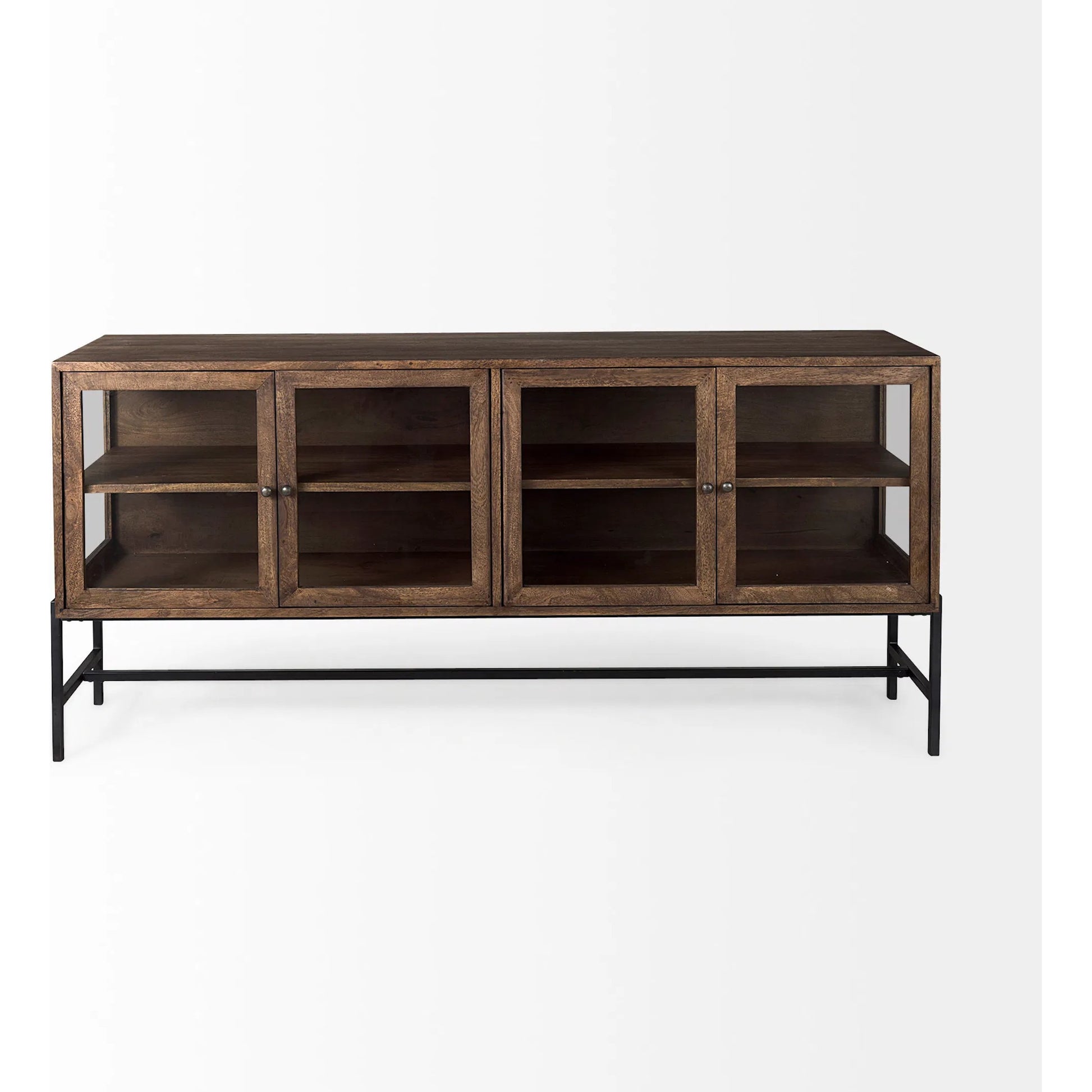 Arelius Sideboard by Mercana. Made from glass, solid wood, steel in a modern style.