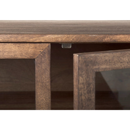 Arelius Sideboard by Mercana. Made from glass, solid wood, steel in a modern style.