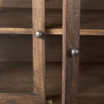 Arelius Sideboard by Mercana. Made from glass, solid wood, steel in a modern style.