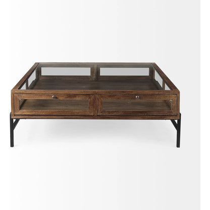 Arelius Square Coffee Table by Mercana. Made from solid wood in a transitional style.