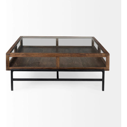 Arelius Square Coffee Table by Mercana. Made from solid wood in a transitional style.
