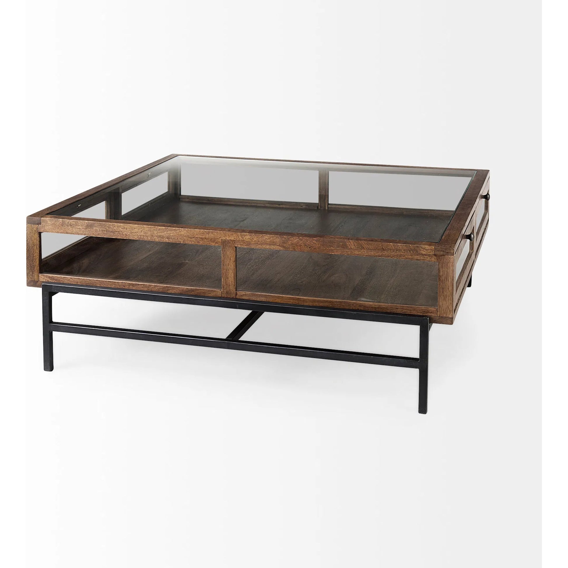 Arelius Square Coffee Table by Mercana. Made from solid wood in a transitional style.