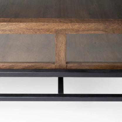 Arelius Square Coffee Table by Mercana. Made from solid wood in a transitional style.