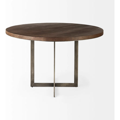 Faye Round Dining Table by Mercana. Made from solid wood in a transitional style.