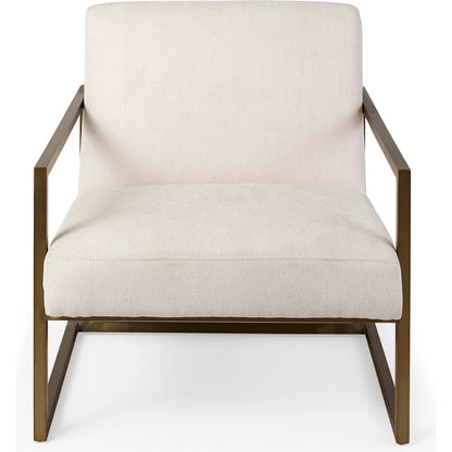 Armelle Upholstered Accent Chair by Mercana in gray. Made from fabric, metal in a transitional style.