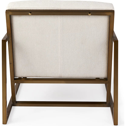 Armelle Upholstered Accent Chair by Mercana in gray. Made from fabric, metal in a transitional style.