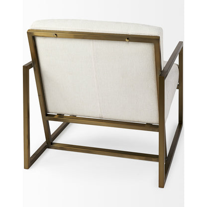 Armelle Upholstered Accent Chair by Mercana in gray. Made from fabric, metal in a transitional style.