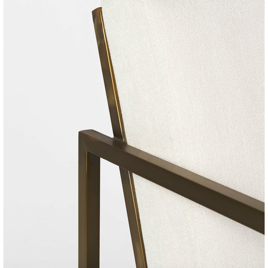 Armelle Upholstered Accent Chair by Mercana in gray. Made from fabric, metal in a unique style.