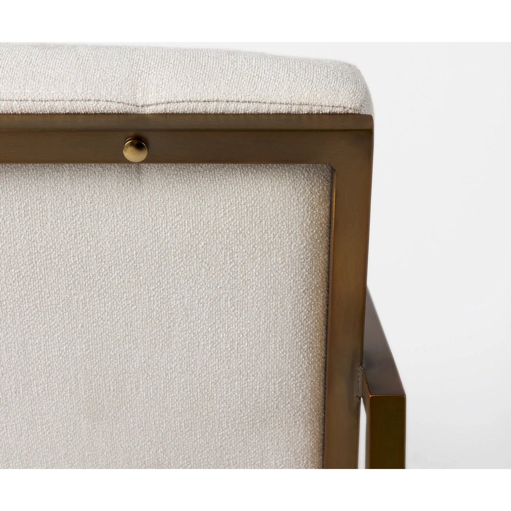 Armelle Upholstered Accent Chair by Mercana in gray. Made from fabric, metal in a transitional style.