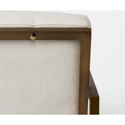 Armelle Upholstered Accent Chair by Mercana in gray. Made from fabric, metal in a transitional style.