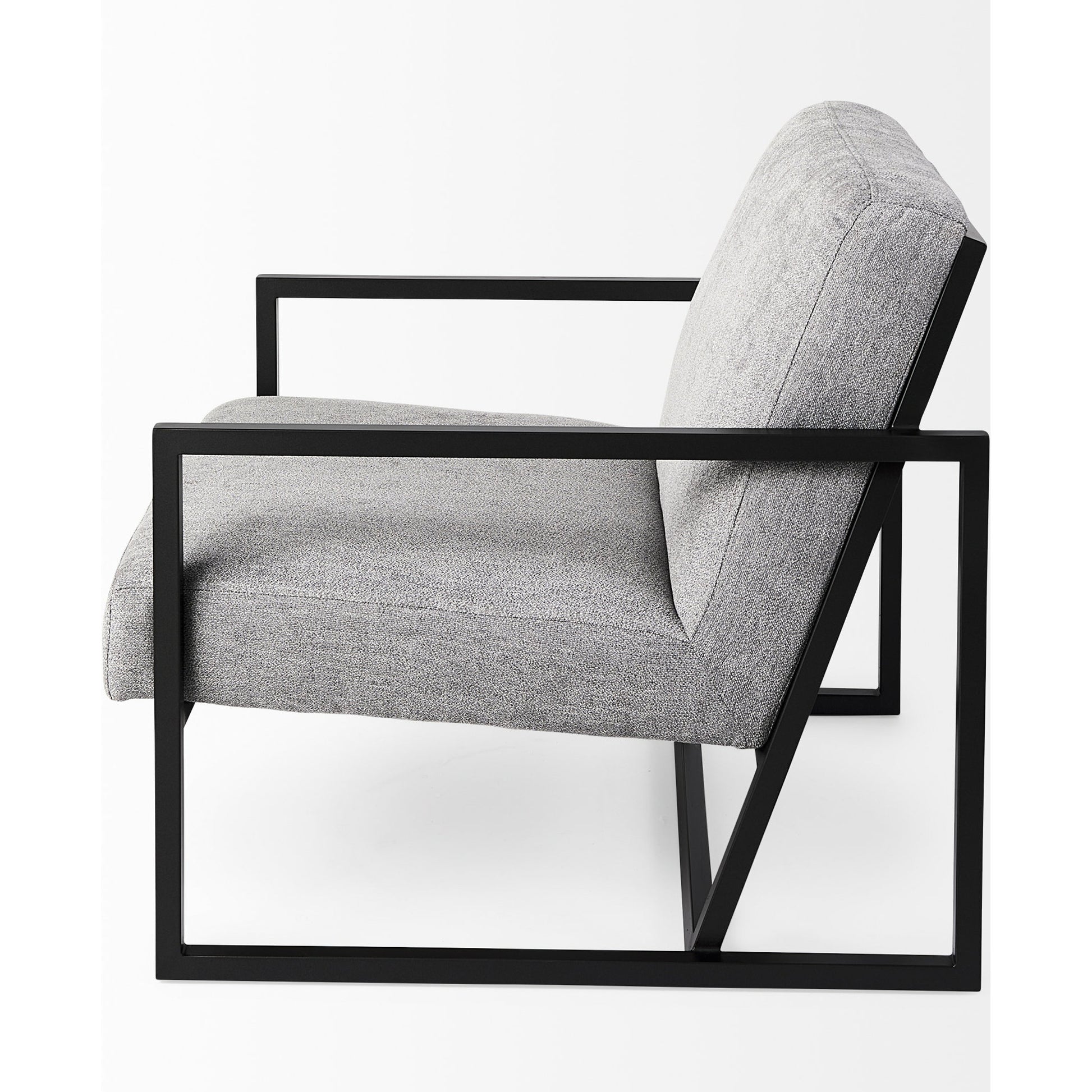 Armelle Upholstered Accent Chair by Mercana in gray. Made from fabric, metal in a transitional style.