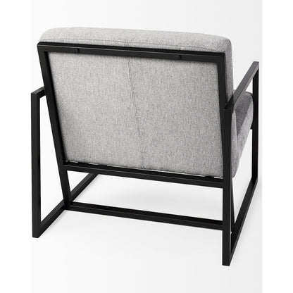Armelle Upholstered Accent Chair by Mercana in gray. Made from fabric, metal in a transitional style.