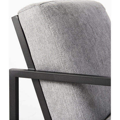 Armelle Upholstered Accent Chair by Mercana in gray. Made from fabric, metal in a transitional style.