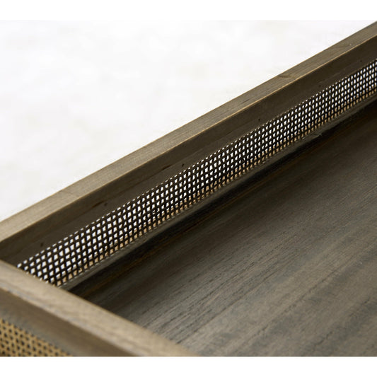 Sonny Wicker Square Trays Set of Two by Mercana in natural. Made from wood in a unique style.