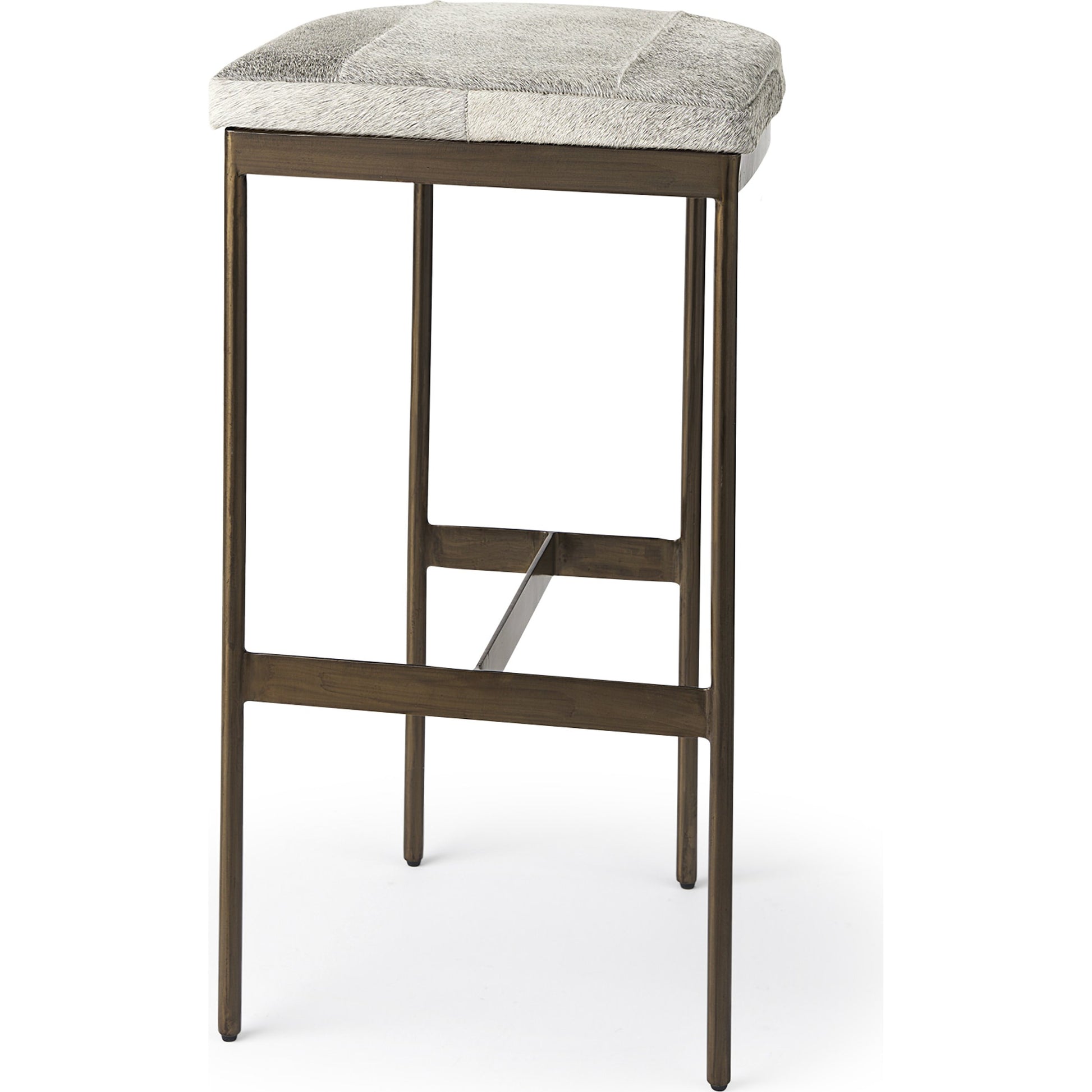 Millie Hide Seat Bar/Counter Stool by Mercana. Made from metal in a modern style.
