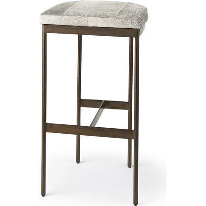 Millie Hide Seat Bar/Counter Stool by Mercana. Made from metal in a modern style.