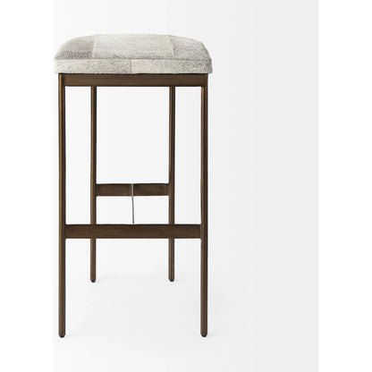 Millie Hide Seat Bar/Counter Stool by Mercana. Made from metal in a unique style.