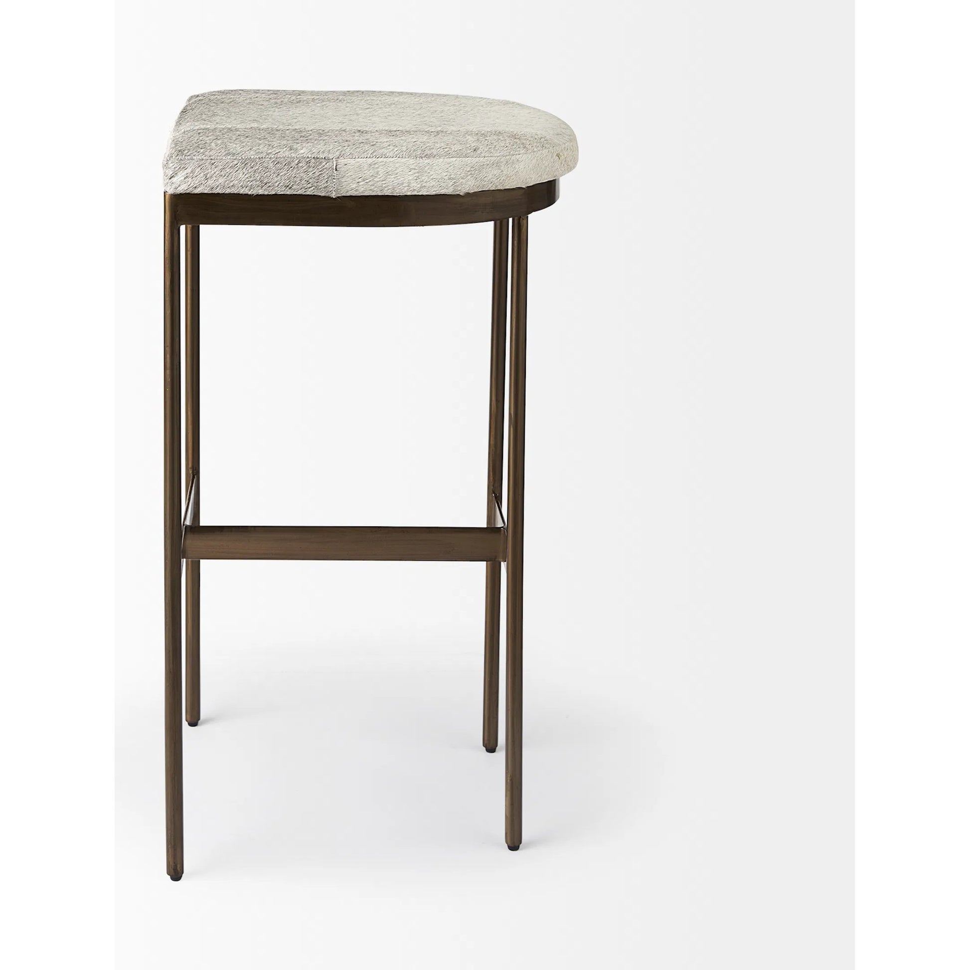Millie Hide Seat Bar/Counter Stool by Mercana. Made from metal in a modern style.