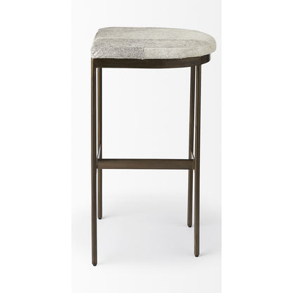Millie Hide Seat Bar/Counter Stool by Mercana. Made from metal in a modern style.