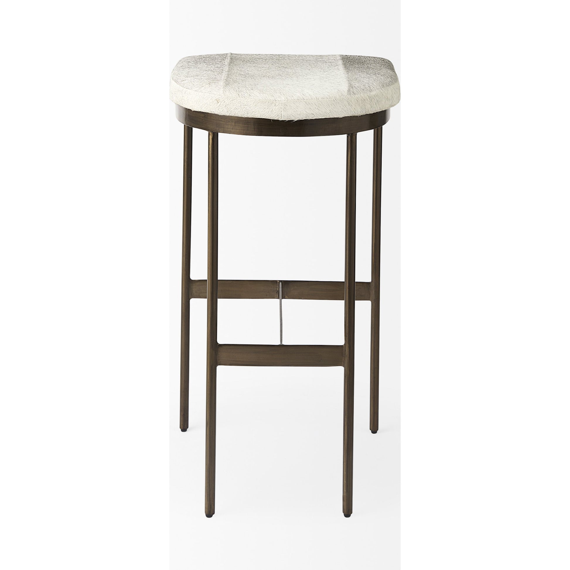 Millie Hide Seat Bar/Counter Stool by Mercana. Made from metal in a modern style.