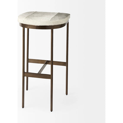 Millie Hide Seat Bar/Counter Stool by Mercana. Made from metal in a modern style.