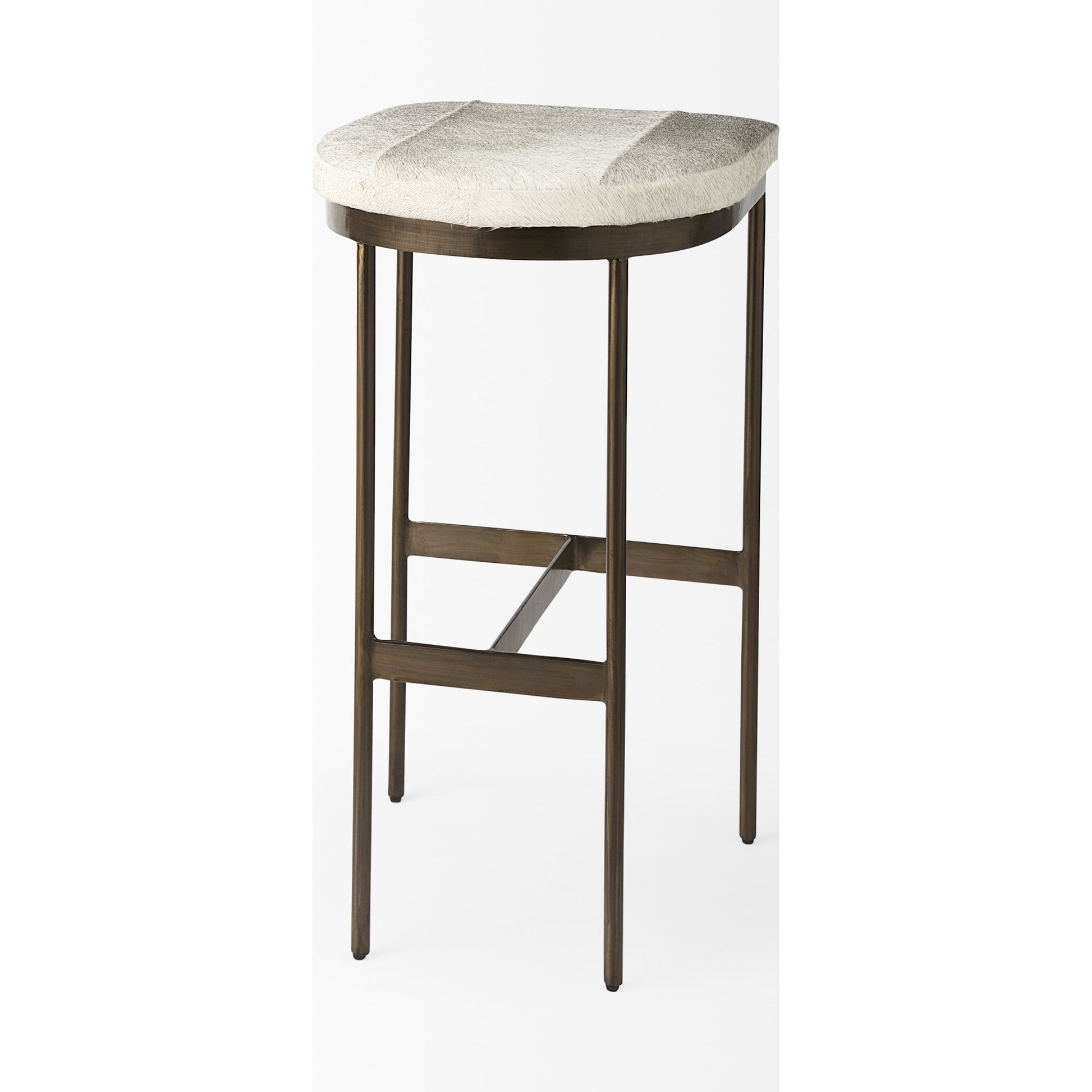 Millie Hide Seat Bar/Counter Stool by Mercana. Made from metal in a modern style.