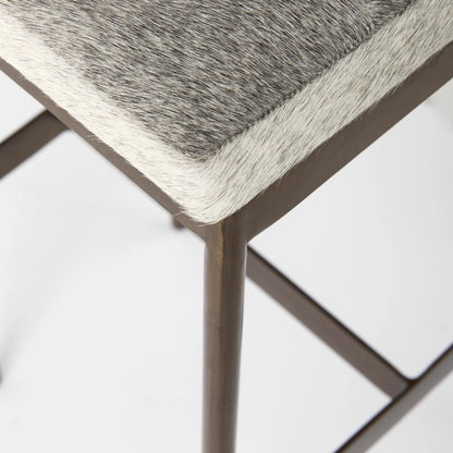 Millie Hide Seat Bar/Counter Stool by Mercana. Made from metal in a modern style.