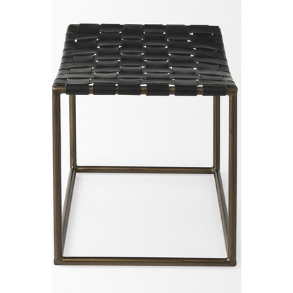Clarissa Bench by Mercana. Made from leather, metal in a traditional style.