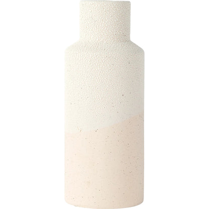 Salar Gourd Crackled Vase by Mercana in cream. Made from ceramic in a modern style.