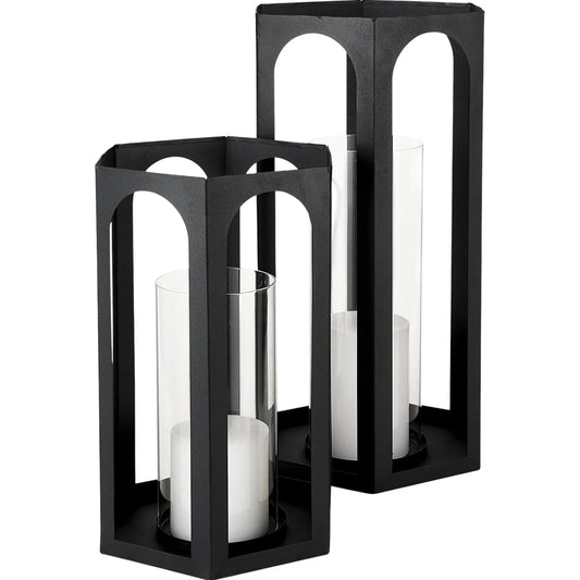001 SI-2369593 | Primary Silo | Balley Candle Holder Lanterns by Mercana in black. Made from ceramic in a unique style.
