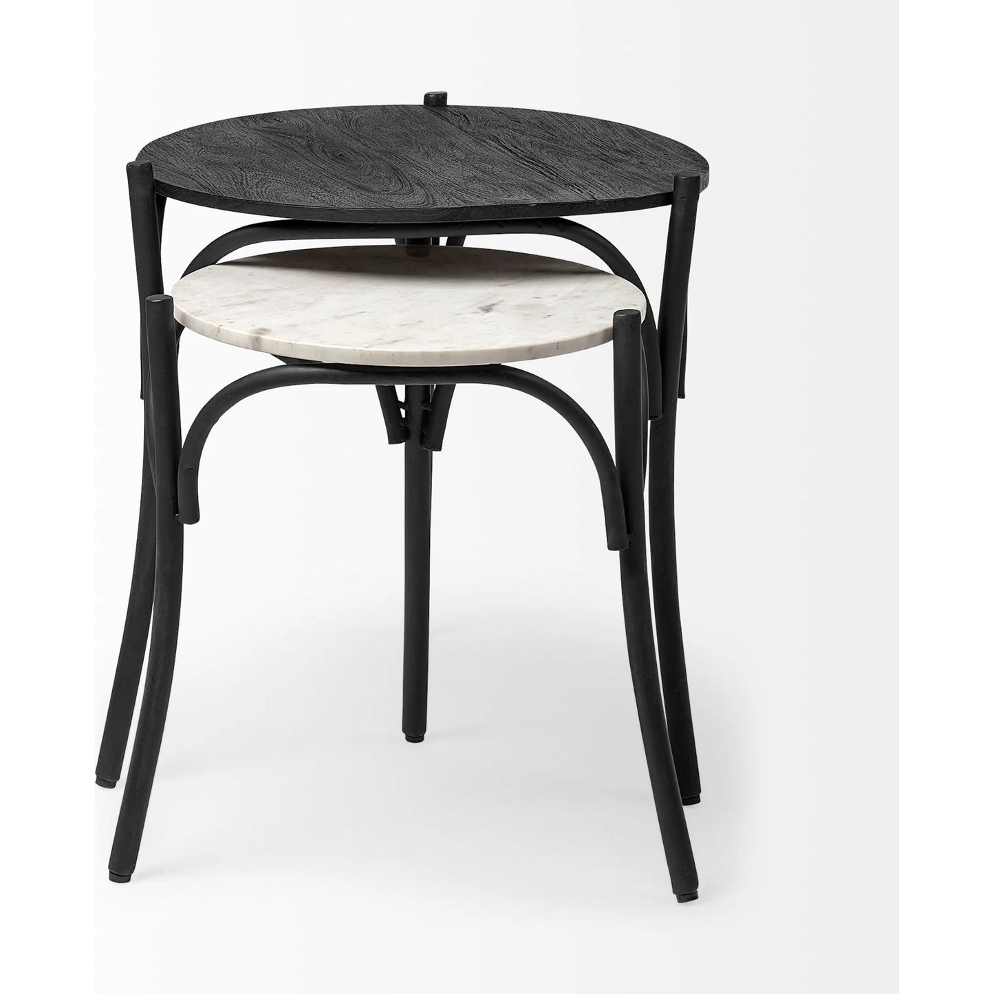 007 SR-815160 | Closeup | Etienne Table by Mercana in black wood, white marble. Made from unique in a eclectic & global style.