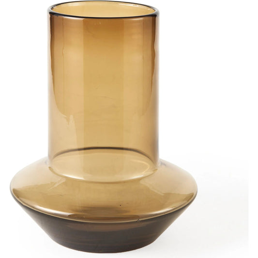 Amrita Vase by Mercana in golden brown. Made from glass in a unique style.