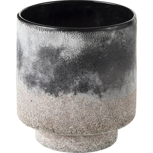 Squally Ombre Textured Vase by Mercana in black. Made from ceramic in a unique style.