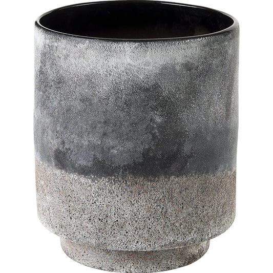 Squally Ombre Textured Vase by Mercana in black. Made from ceramic in a unique style.